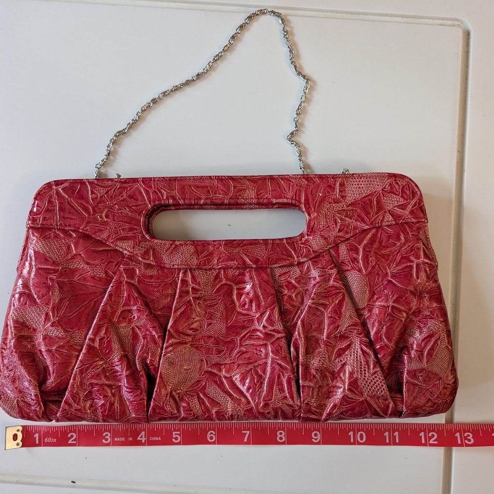 Jessica McClintock Pink Textured Clutch